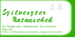 szilveszter matauschek business card